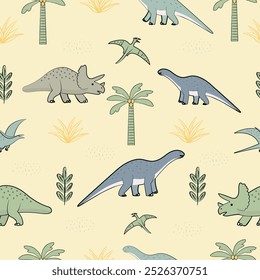 Dinosaur pattern in pastel color