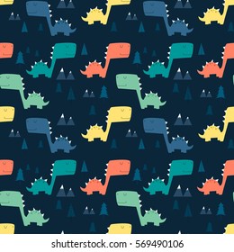  dinosaur pattern vector illustration.T-shirt graphics for kids vector illustration