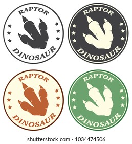 Dinosaur Paw With Claws Circle Logo Design Concept. Vector Collection Isolated On White Background