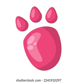 Dinosaur paw trace vector illustration. Cute cartoon drawing of dino paw for kindergarten or school children. cartoon isolated vector on white background