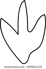 Dinosaur Paw Track Lined Vector Illustration