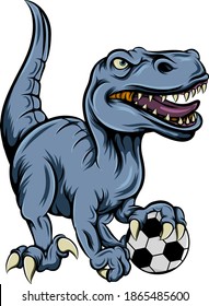 The dinosaur playing the football for the football club mascot inspiration