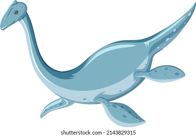 A dinosaur plesiosaurus on white background illustration