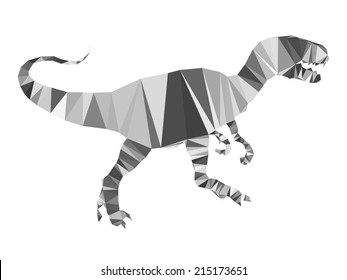 Dinosaur polygonal abstract isolated on a white backgrounds, vector illustration.