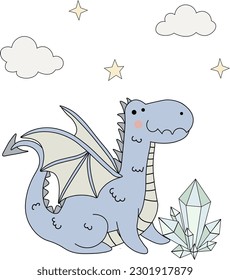  Dinosaur poster. Can be used for poster, card, banner, flyer. Hand drawn vector