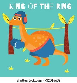 Dinosaur poster for children. Funny and cute dino theme t-shirt design series.
