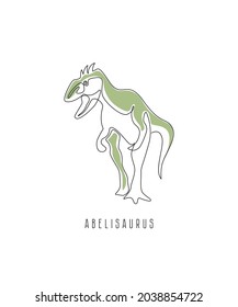 Dinosaur posters. Abelisaurus. Vector illustration. Abstract illustration on a white background.