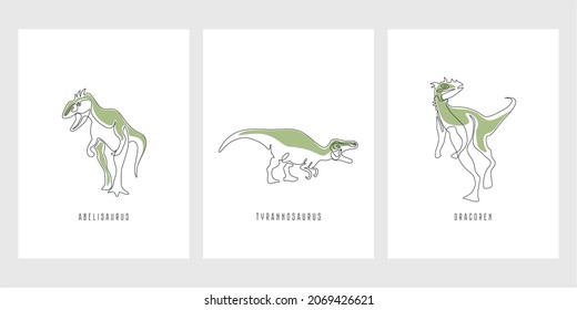 Dinosaur posters. Vector illustration. Abstract illustration on a white background.