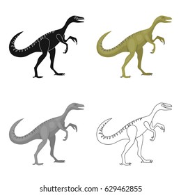 The dinosaur is a prehistoric animal. The dinosaur has a long tail. The dinosaur is an animal with clawed legs. Dinosaurs and prehistoric symbol stock vector illustration