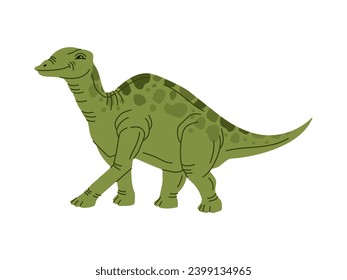 Dinosaur prehistoric animal, isolated isanosaurus ancient times creature. Vector dino character, reptile with tail and limbs, prehistory predator