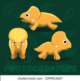 Dinosaur Protoceratops Cartoon Vector Illustration