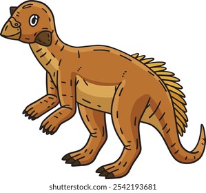 Dinosaur Psittacosaurus Cartoon Colored Clipart