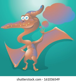 dinosaur pteranodon with speech bubble