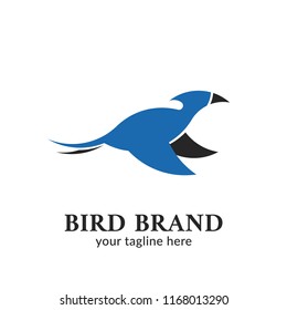Dinosaur pterosaurs Blue Bird silhouette logo icon brand illustration