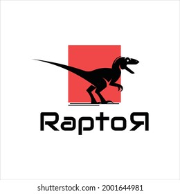 Dinosaur Raptor Ancient Prehistoric Animal Vector, Standing Beast Reptile Monster Illustration Graphic 