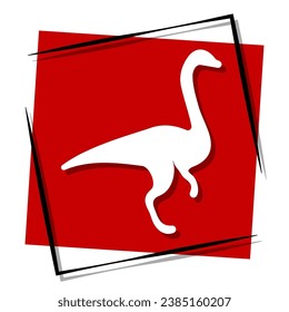 dinosaur red banner in frame. Vector illustration.