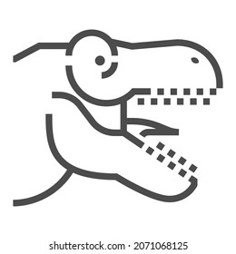 Dinosaur related, pixel perfect, editable stroke, up scalable square line vector icon.