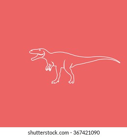 Dinosaur Rex silhouette. Flat icon.