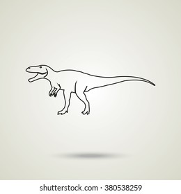 Dinosaur Rex silhouette. Flat icon.
