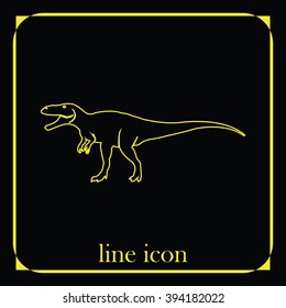 Dinosaur Rex silhouette. Flat icon.
