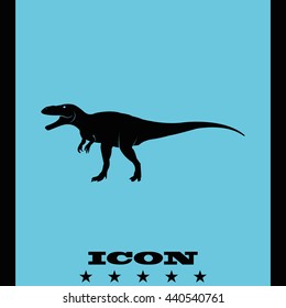 Dinosaur Rex silhouette. Flat icon.