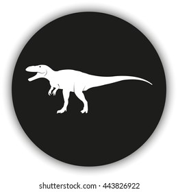 Dinosaur Rex silhouette. Flat icon.