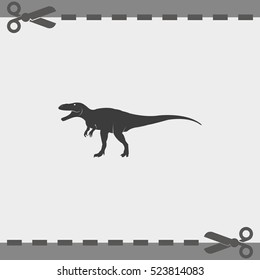 Dinosaur Rex silhouette. Flat icon.