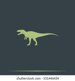 Dinosaur Rex silhouette. Flat icon.