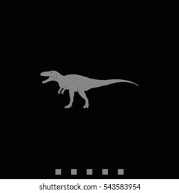 Dinosaur Rex silhouette. Flat icon.