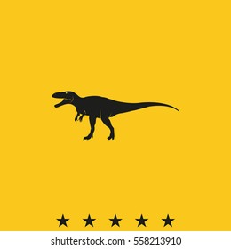 Dinosaur Rex silhouette. Flat icon.