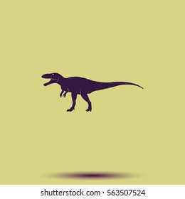 Dinosaur Rex silhouette. Flat icon.