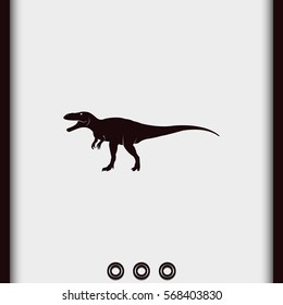 Dinosaur Rex silhouette. Flat icon.