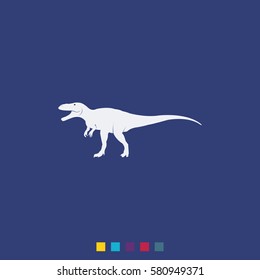 Dinosaur Rex silhouette. Flat icon.