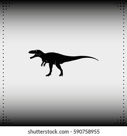 Dinosaur Rex silhouette. Flat icon.