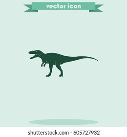 Dinosaur Rex silhouette. Flat icon.