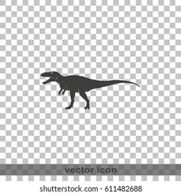 Dinosaur Rex silhouette. Flat icon.