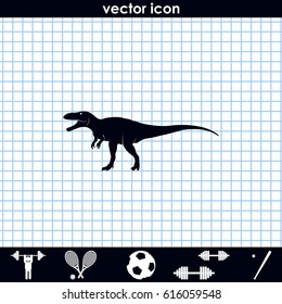 Dinosaur Rex silhouette. Flat icon.