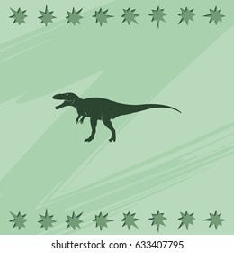 Dinosaur Rex silhouette. Flat icon.