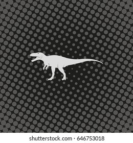 Dinosaur Rex silhouette. Flat icon.