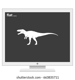 Dinosaur Rex silhouette. Flat icon.