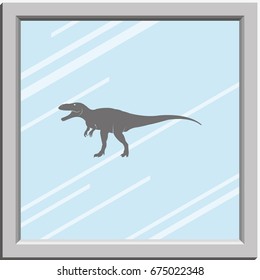 Dinosaur Rex silhouette. Flat icon.