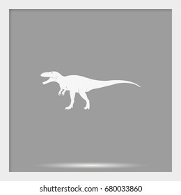 Dinosaur Rex silhouette. Flat icon.