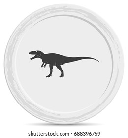 Dinosaur Rex silhouette. Flat icon.