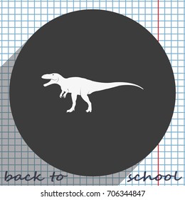 Dinosaur Rex silhouette. Flat icon.