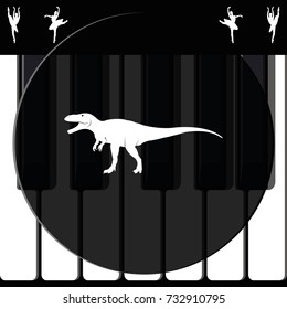 Dinosaur Rex silhouette. Flat icon.