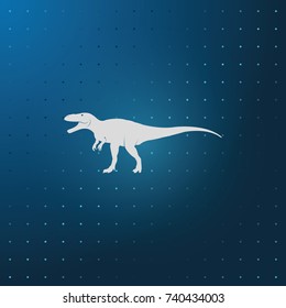 Dinosaur Rex silhouette. Flat icon.