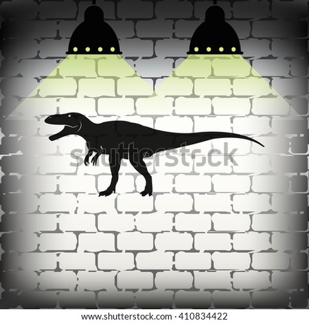 Dinosaur Rex silhouette. Flat icon.