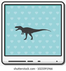 Dinosaur Rex silhouette flat vector icon.