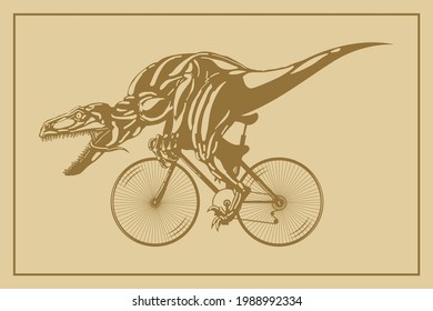 Dinosaur ride a bicycle suitable for t-shirt design , for someone who looking a design about wild cycling and passionate 