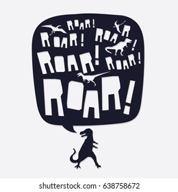 Dinosaur Roar Typography, Tee Shirt Graphics, Vectors